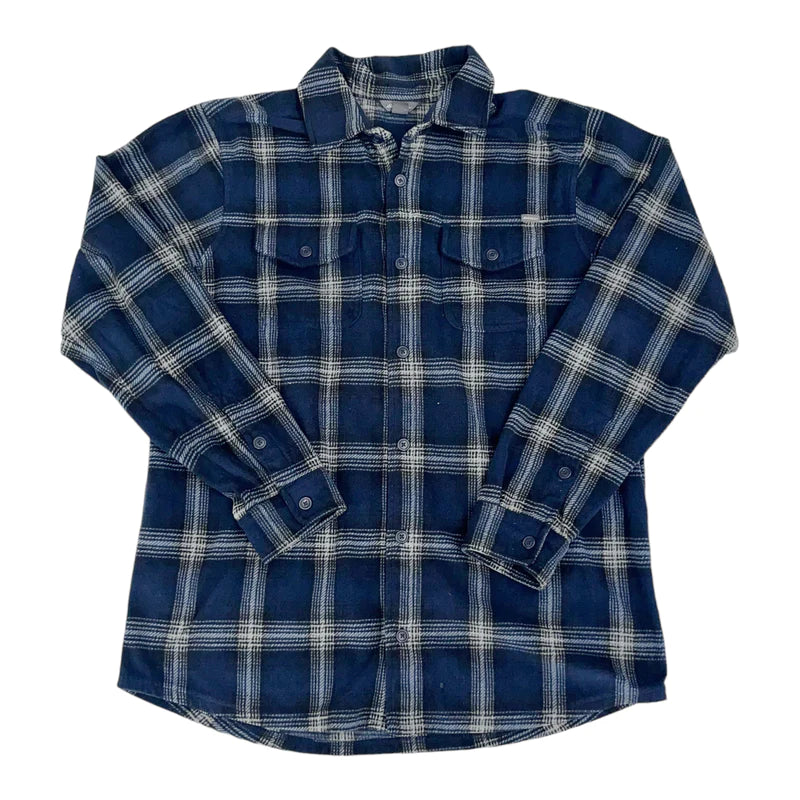 送料無料キャンペーン? 90s- PLAID Button Hincrop Navy Flannel Red