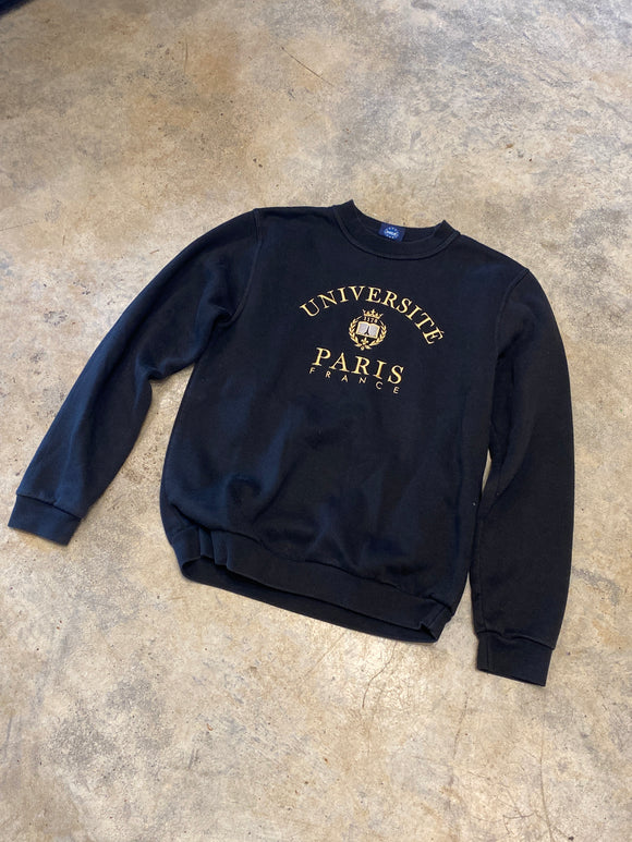 Paris Tour D’or University of Paris Black Small Crewneck Sweater