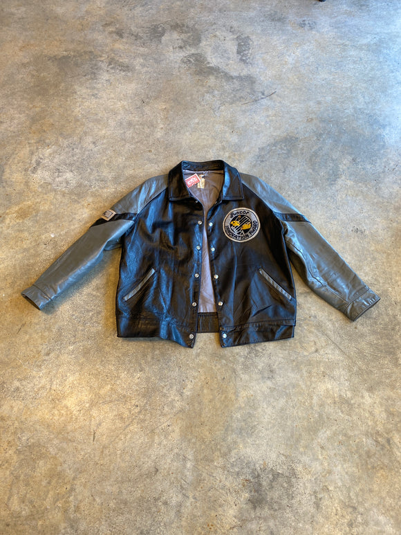 Marv Holland Industries Suncor Innovation Award Streetwear Leather Varsity Xlarge  Black | Grey Jacket