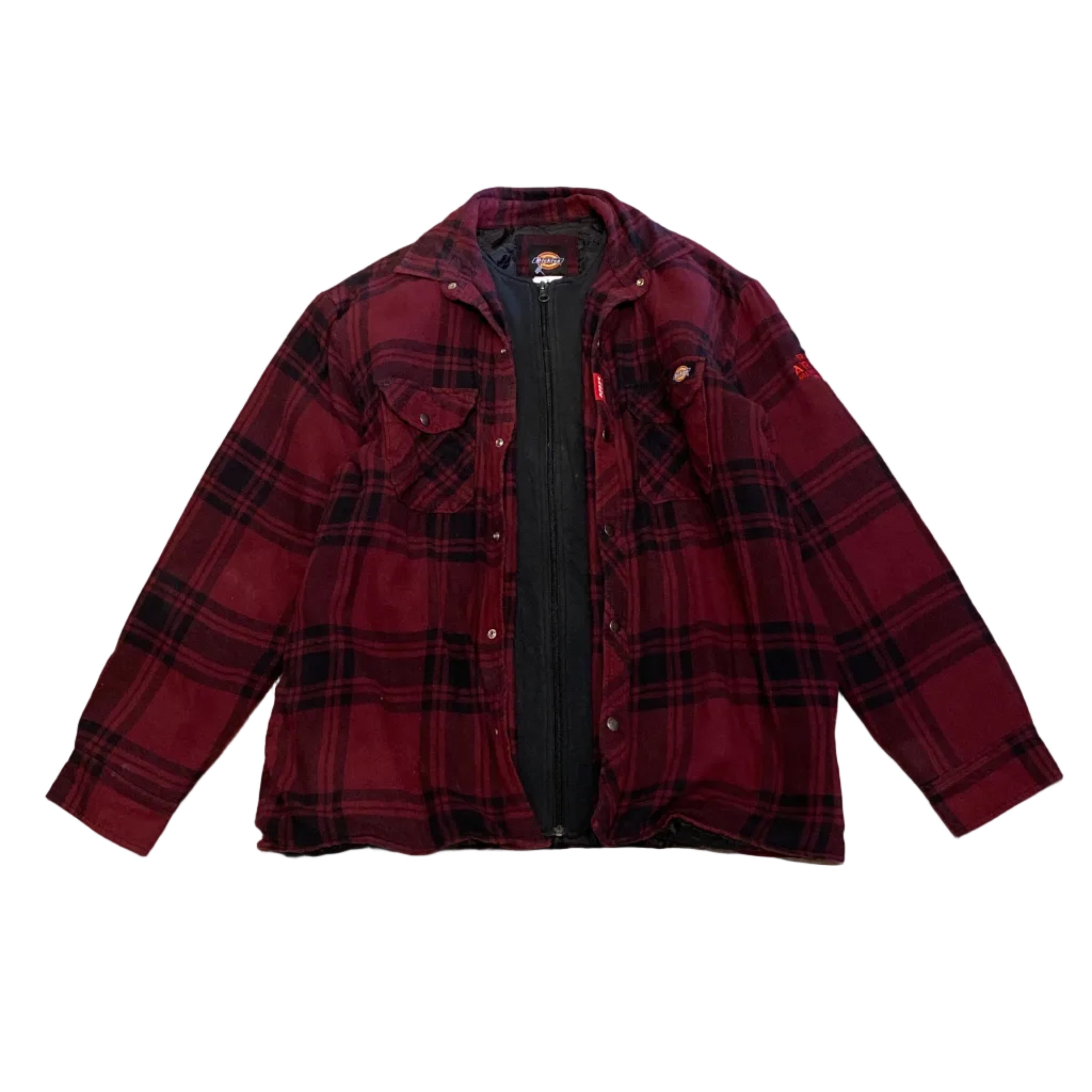 Dickies Zip Plaid Flannel Padded Jacket Large