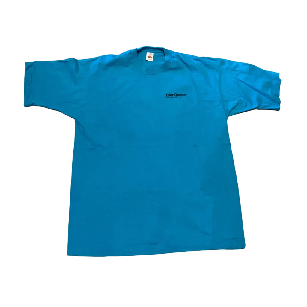 Fruit of the Loom Four Queens Las Vegas Teal Made in USA 1996 Vintage XLarge Shirt