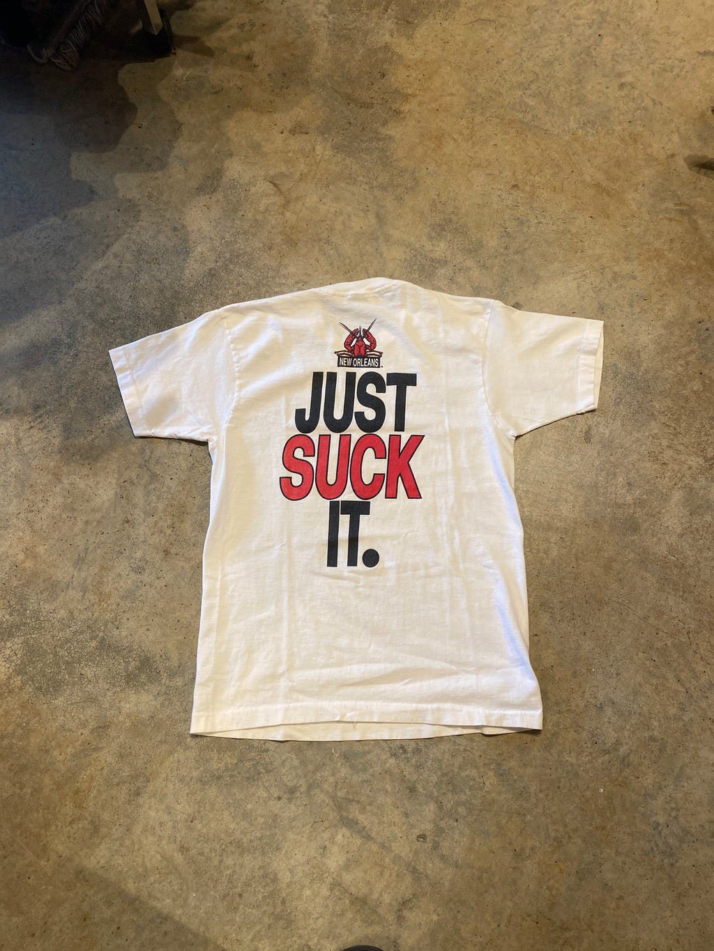 Fruit of the Loom Just Suck It Vintage Large Shirt