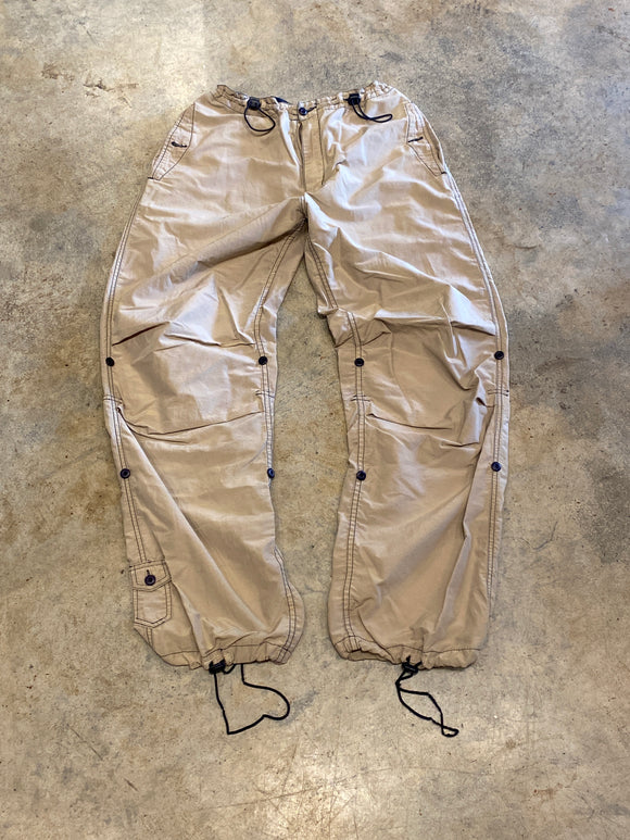 Brody Loose Fit Khaki Nylon Cinch Pants