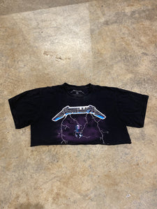 Metallica 2020 Ride the Lightning Cropped Black Medium Shirt