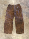 Carhartt Mondo Brown Double Knee Cargo Pants 32 30 Original Fit