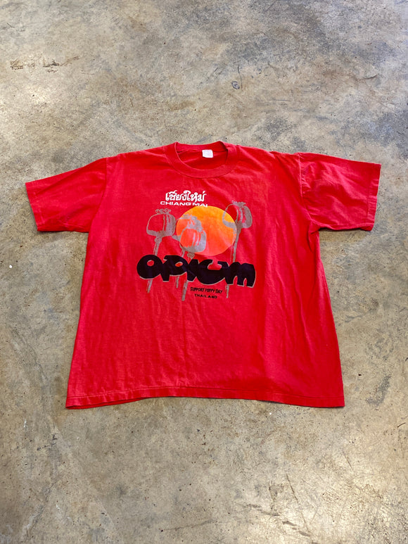 Changmai Opium Support Poppy Day Thailand Red Shirt