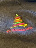 Hanes St.Thomas, USVI Black Crewneck Sweater Made in the USA Large