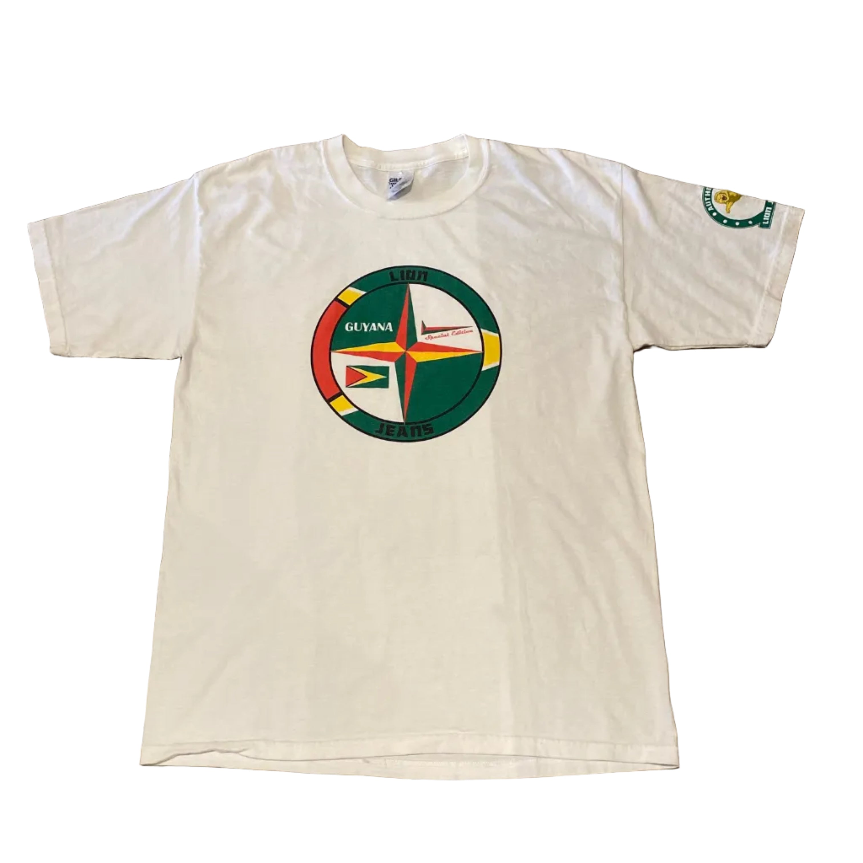 Gildan Guyana Lion Jeans White Large Shirt