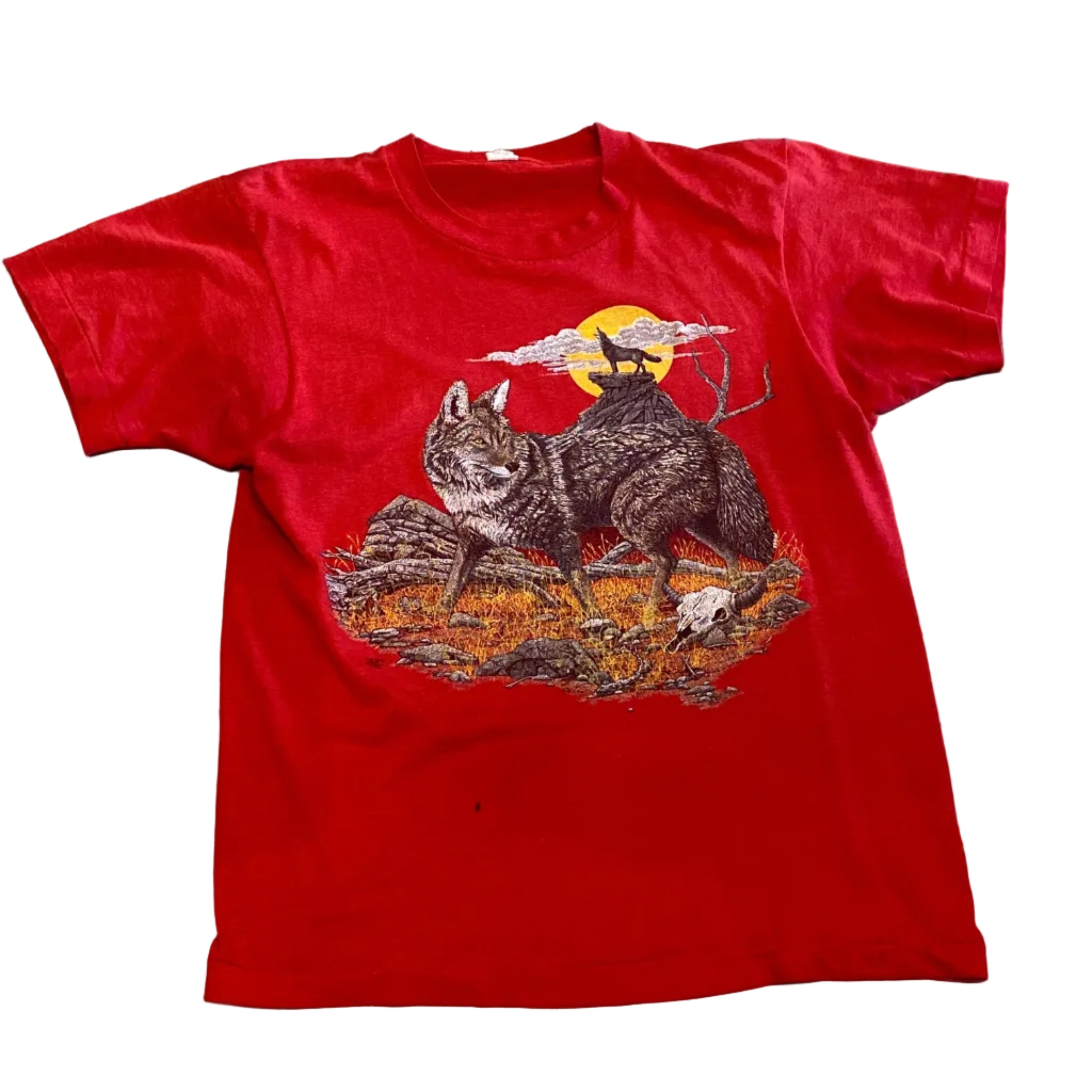 Screen Stars Red Wolves 1980 Single Stitch Vintage Shirt Medium