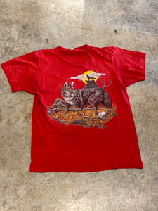 Screen Stars Red Wolves 1980 Single Stitch Vintage Shirt Medium