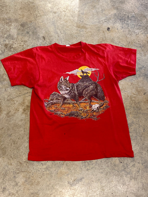 Screen Stars Red Wolves 1980 Single Stitch Vintage Shirt Medium
