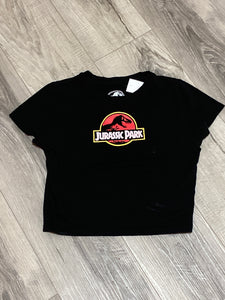 Jurassic Park Small Black Crop Top Shirt