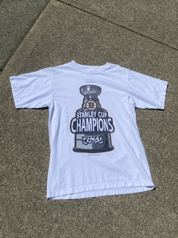 Reebok Boston Bruins NHL Stanley Cup Champions White 2011 Shirt Small