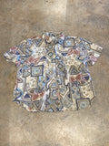 Two Roads Cotton Button Up Beige Shirt Vintage Hawaiian