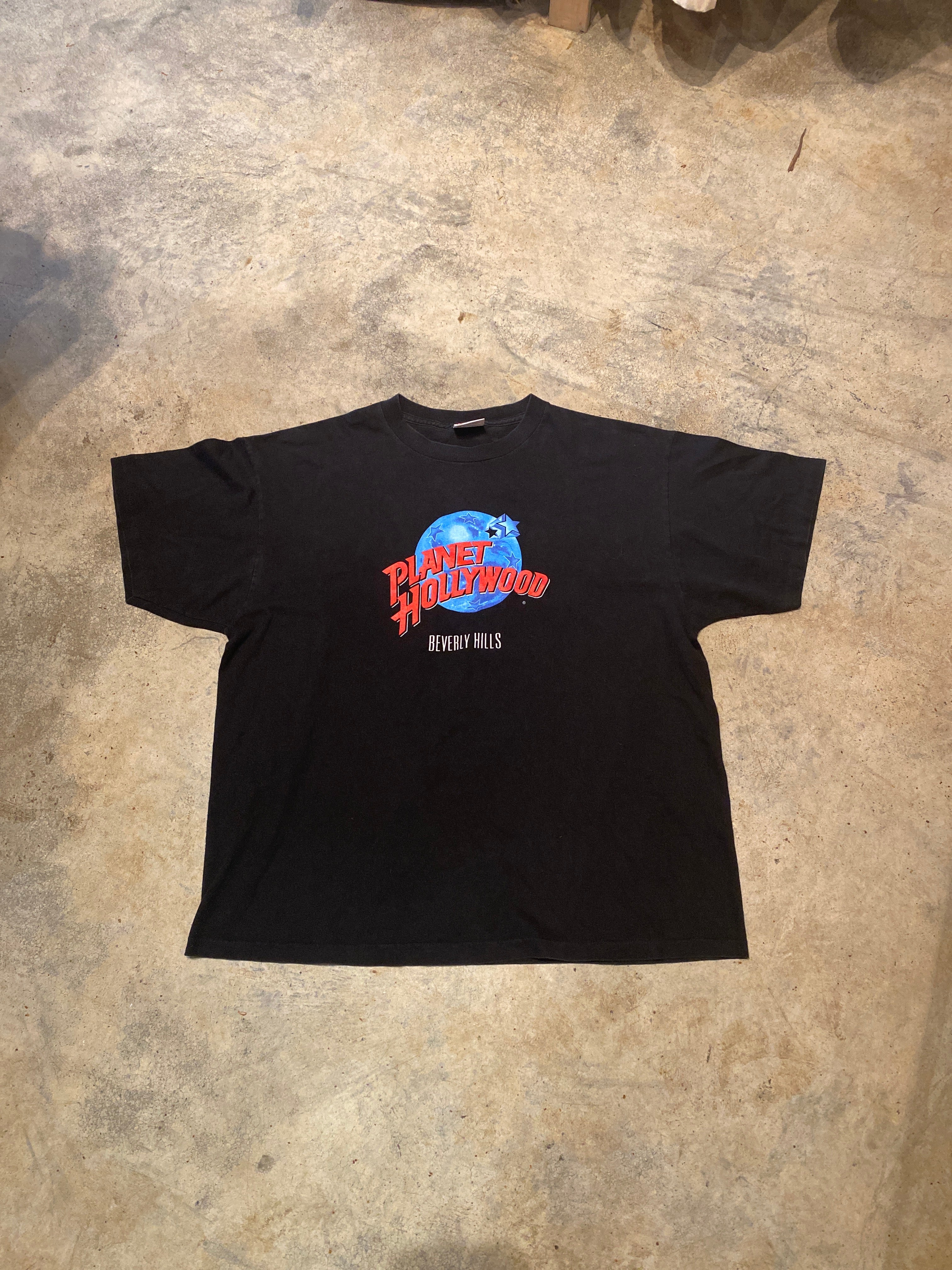Planet Hollywood Beverly Hills Black Made in USA License Vintage XLarge Shirt