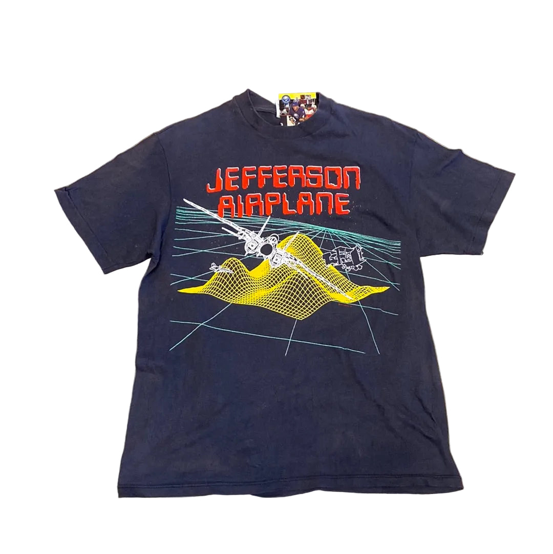 Hanes Jefferson Airplane Tour 1989 Black Large Vintage Shirt