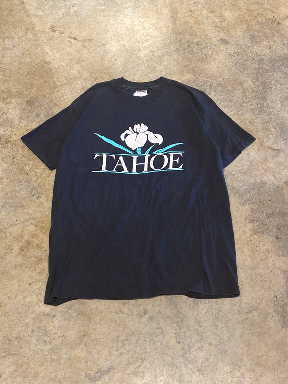 Hanes Tahoe Black Made in USA XLarge Vintage Single Stitch Shirt