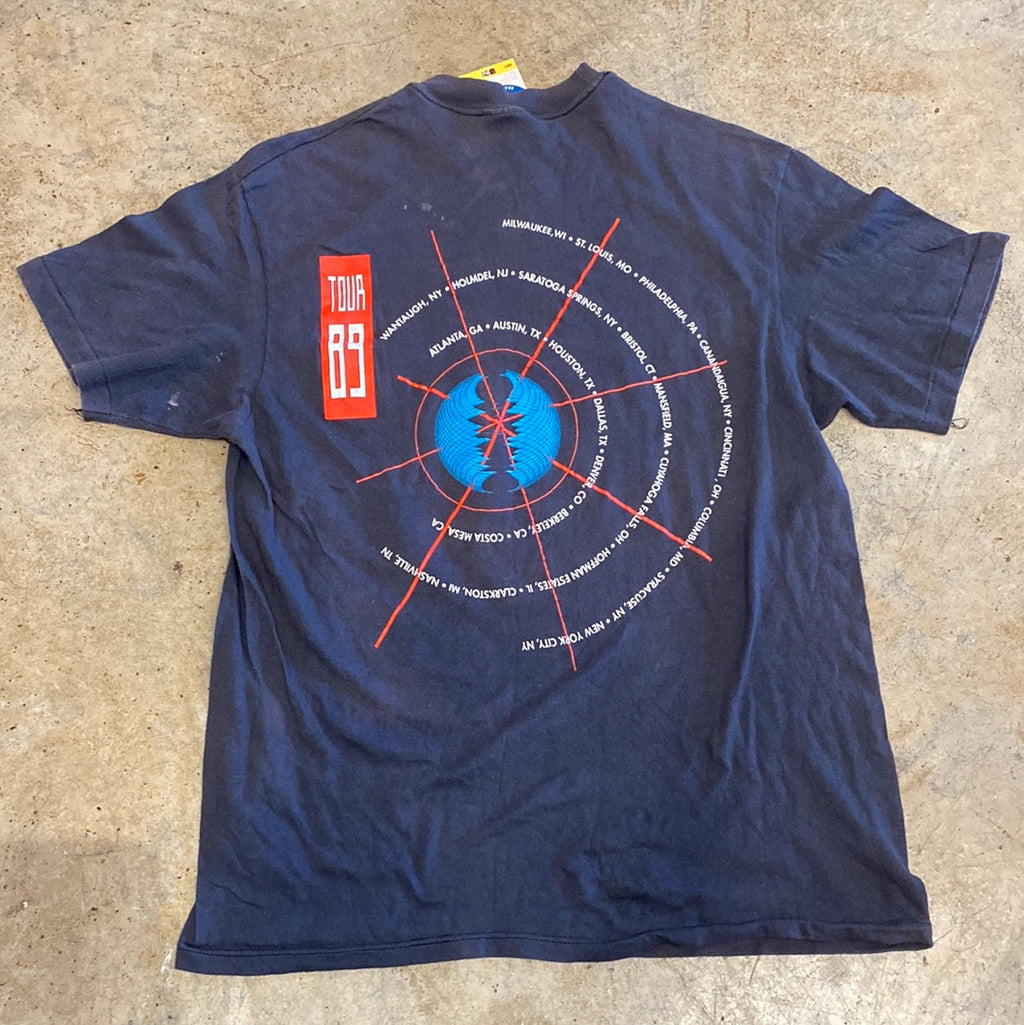 Hanes Jefferson Airplane Tour 1989 Black Large Vintage Shirt