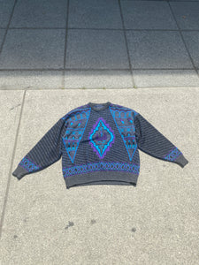 Brics Made in Canada Teal Purple Knit Sweater