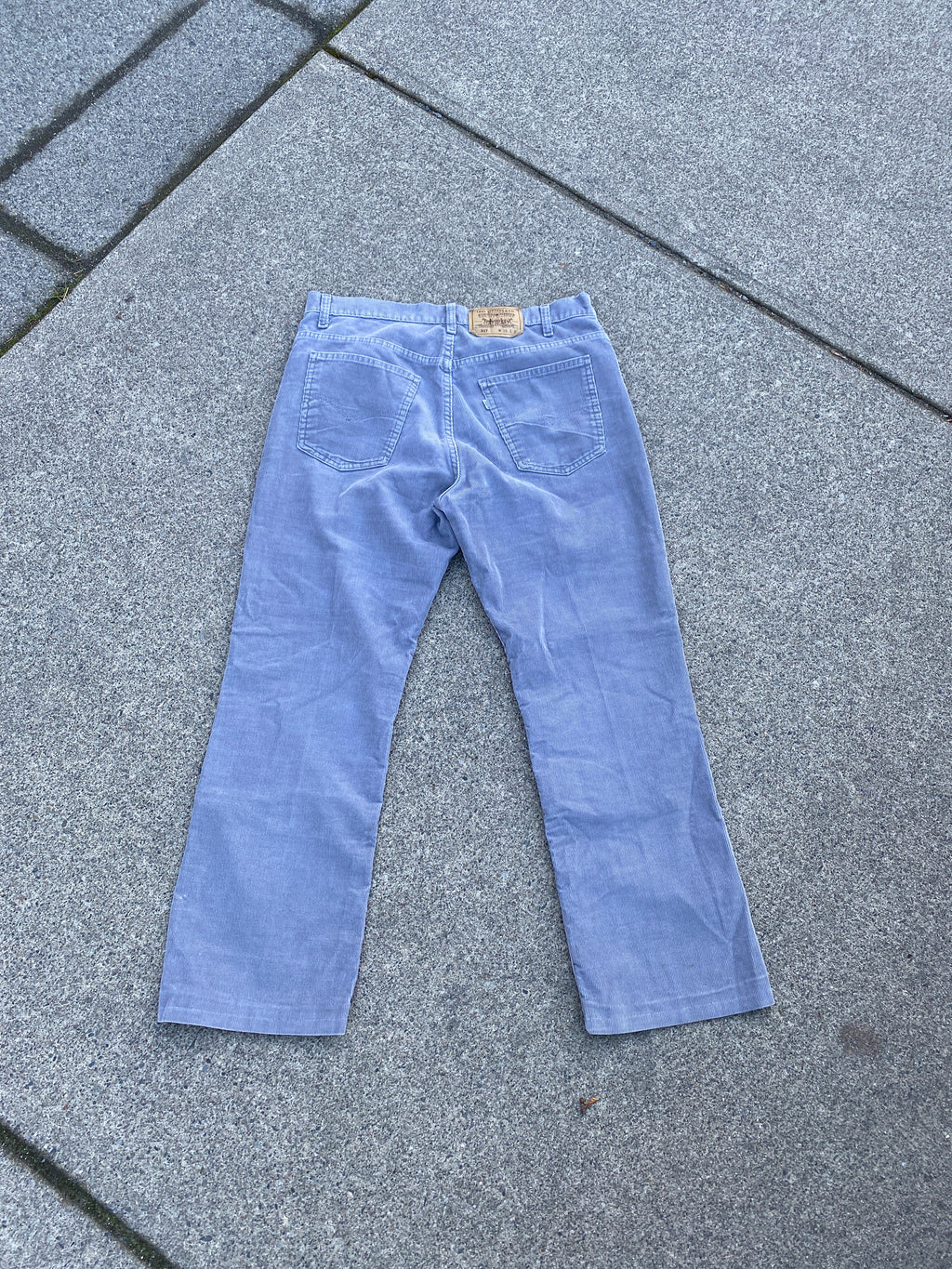 Levi 517 33 28 (36 33) Grey Corduroy Made in USA Vintage Pants