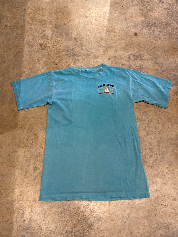 Unbranded Teal San Francisco Crew Team Single Stitch Vintage Shirt