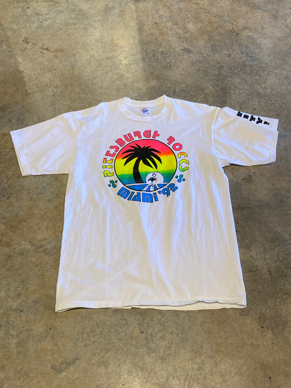 Jerzees Miami ‘92 Pittsburg Rocks White Made in USA XLarge Shirt
