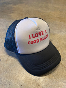 I Love a Good Bulge Black Trucker Hat