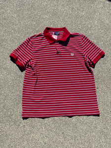 Chaps Red Stripe Polo Shirt Medium