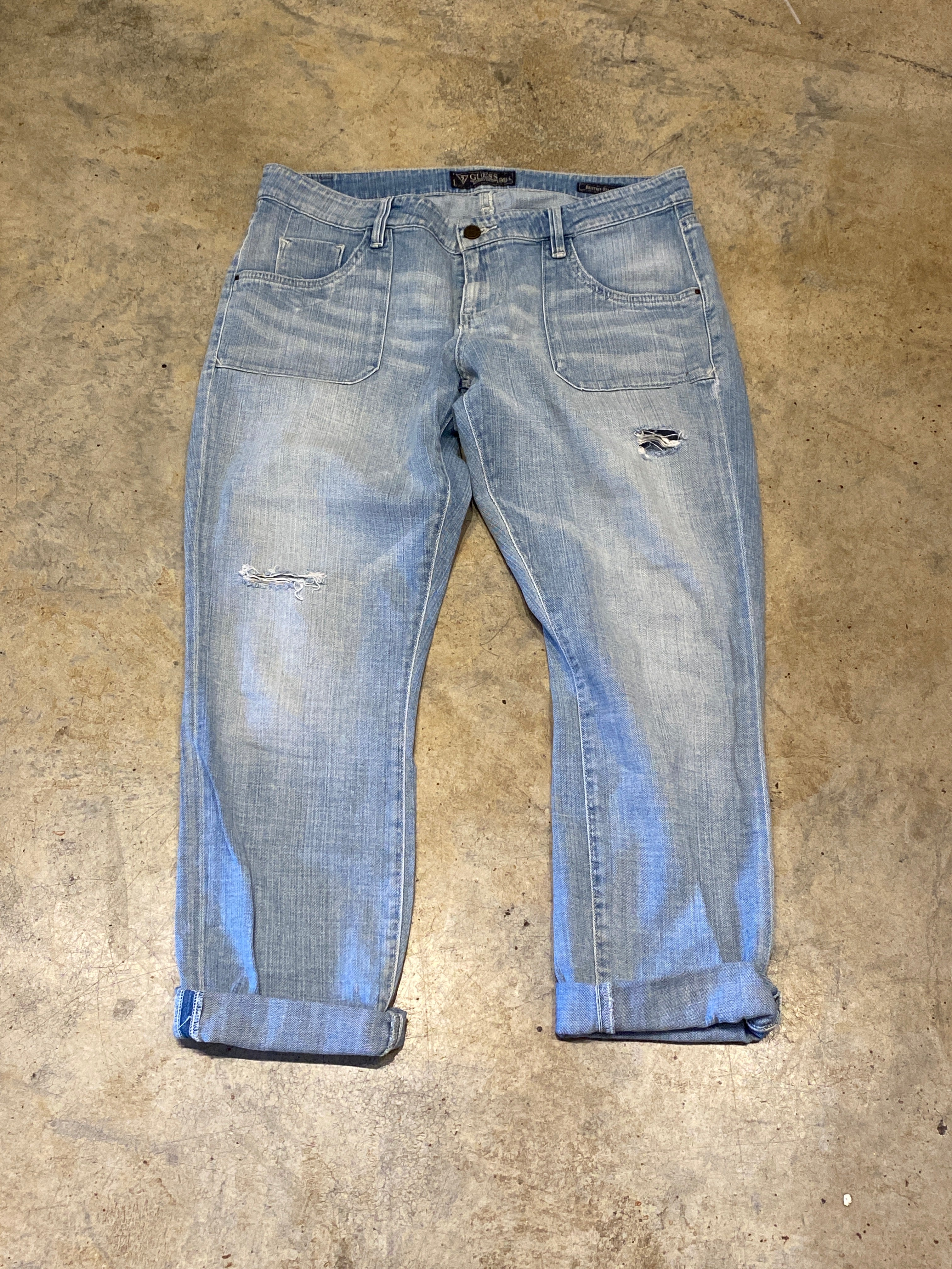 Guess Brittney Relaxed 34 29 Denim Cropped Pants