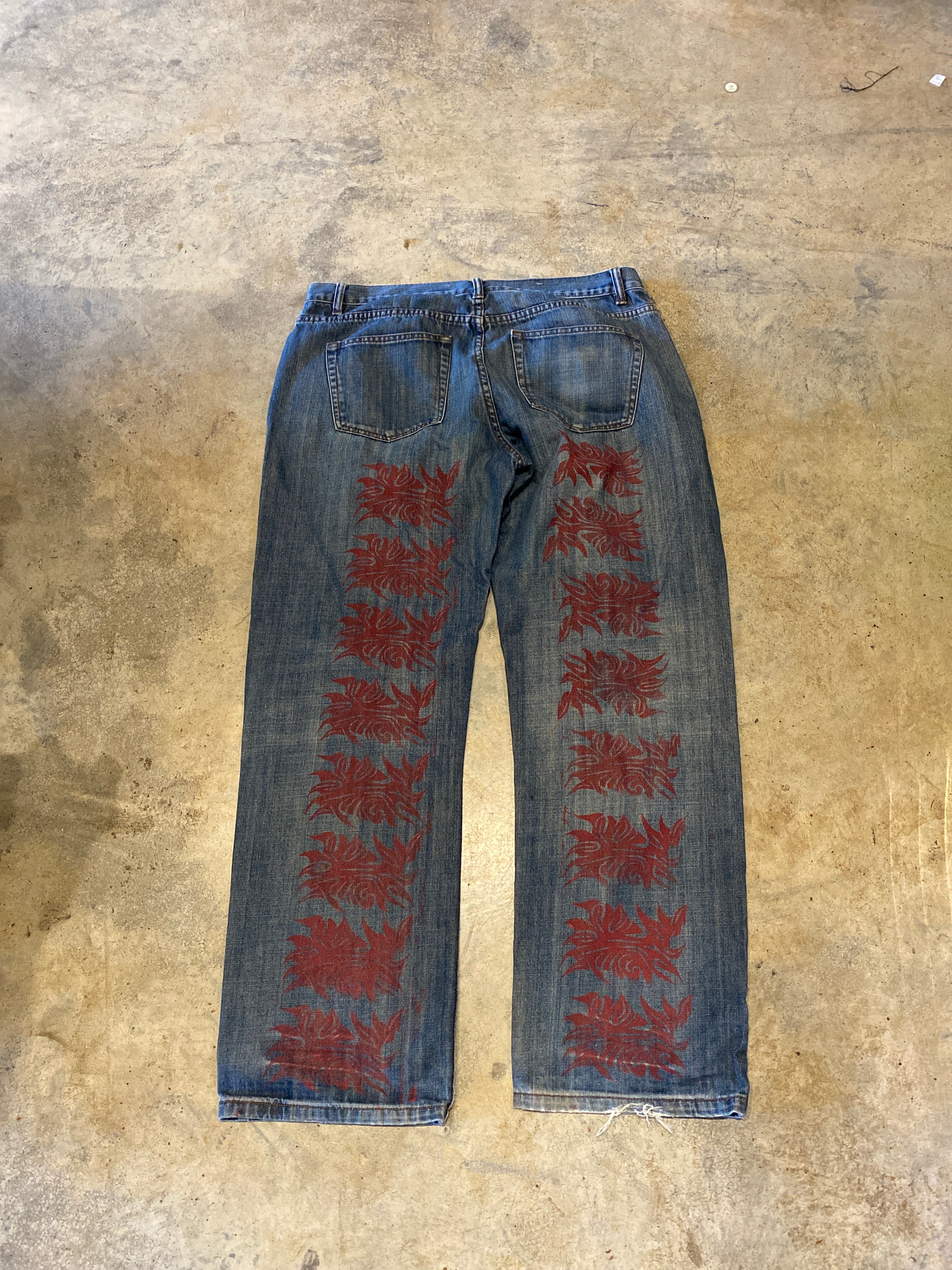 Unbranded Vizstim Tribal Design Denim 36 30 Pants