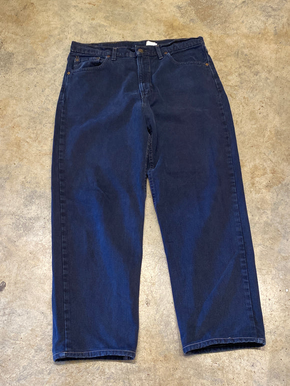 Levi 555 36 30 Navy Blue Made in USA March 1996 Denim Pants