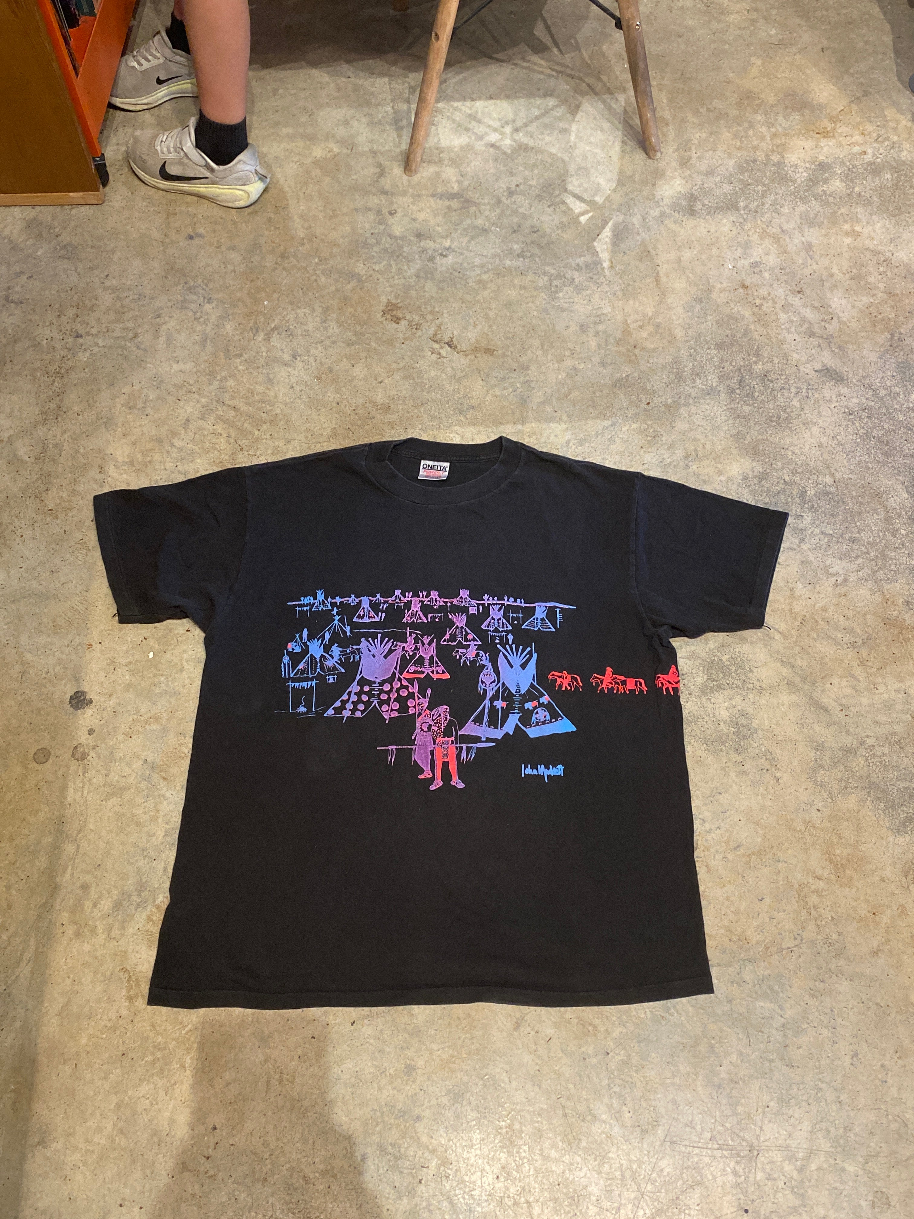 Oneita Power-T John Modett XLarge Vintage Tribal Short