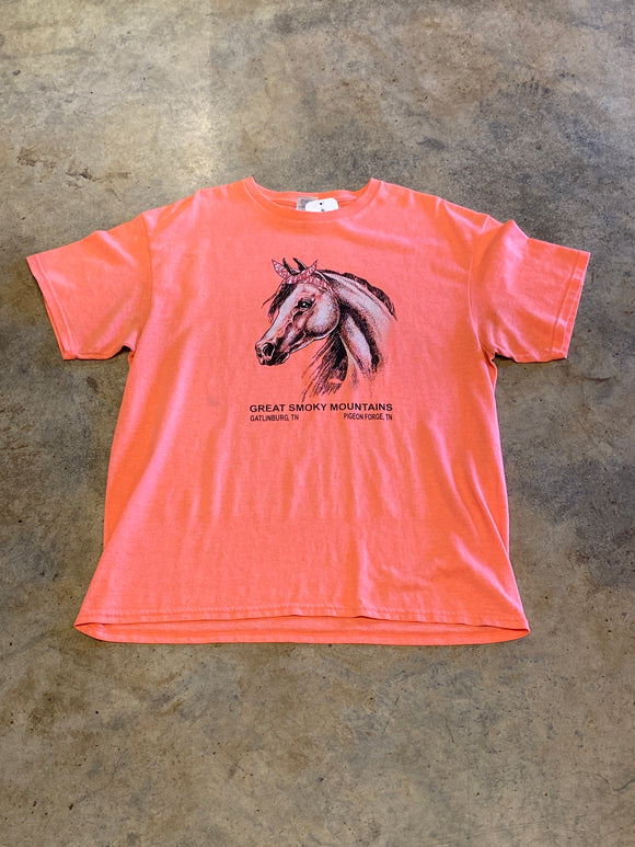 Delta Pro-Weight Great Smoky Mountains Gatlinburg TN Horse Pink Large Shirt