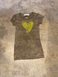 Dude Girl Medium Green Shirt Heart