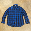 Unbranded Blue Black Flannel Button Up LS Shirt