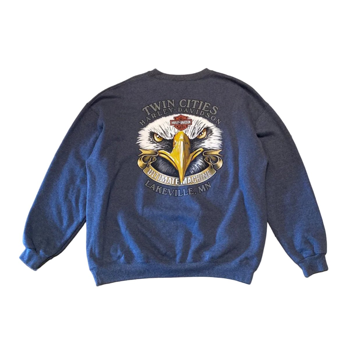 Harley Davidson Dusty Blue Crewneck Twin Cities Lakeville Large 2005