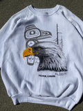 Fruit of the Loom Sue Coleman Jasper Canada Eagle White Crewneck Sweater (XLarge)