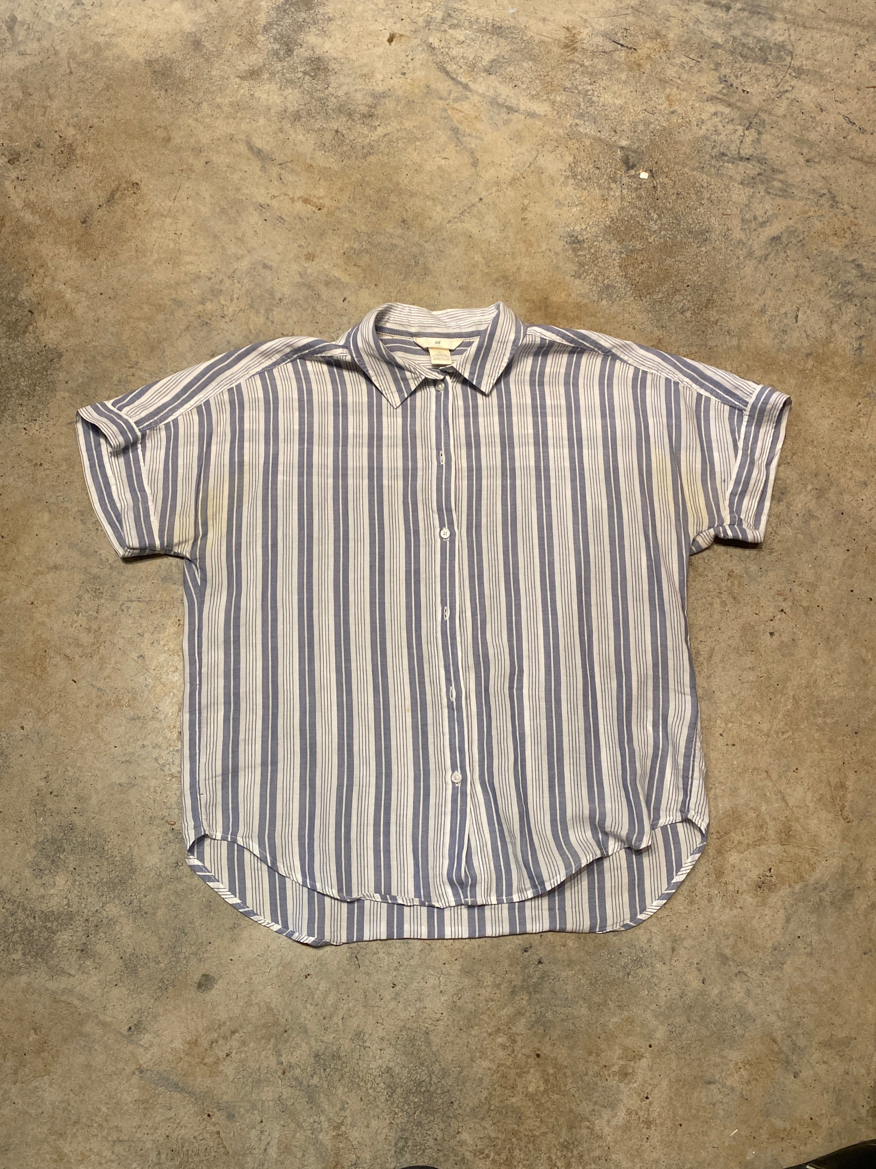 H&M Striped Collared SS Shirt Size 4