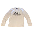 Abercrombie & Fitch Y2K Pullover White Spellout Logo Academia Small Crewneck