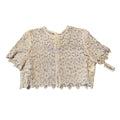 Vintage Floral Eyelet Hand Made Top Button Up Baby Doll Ivory White 14 Shirt