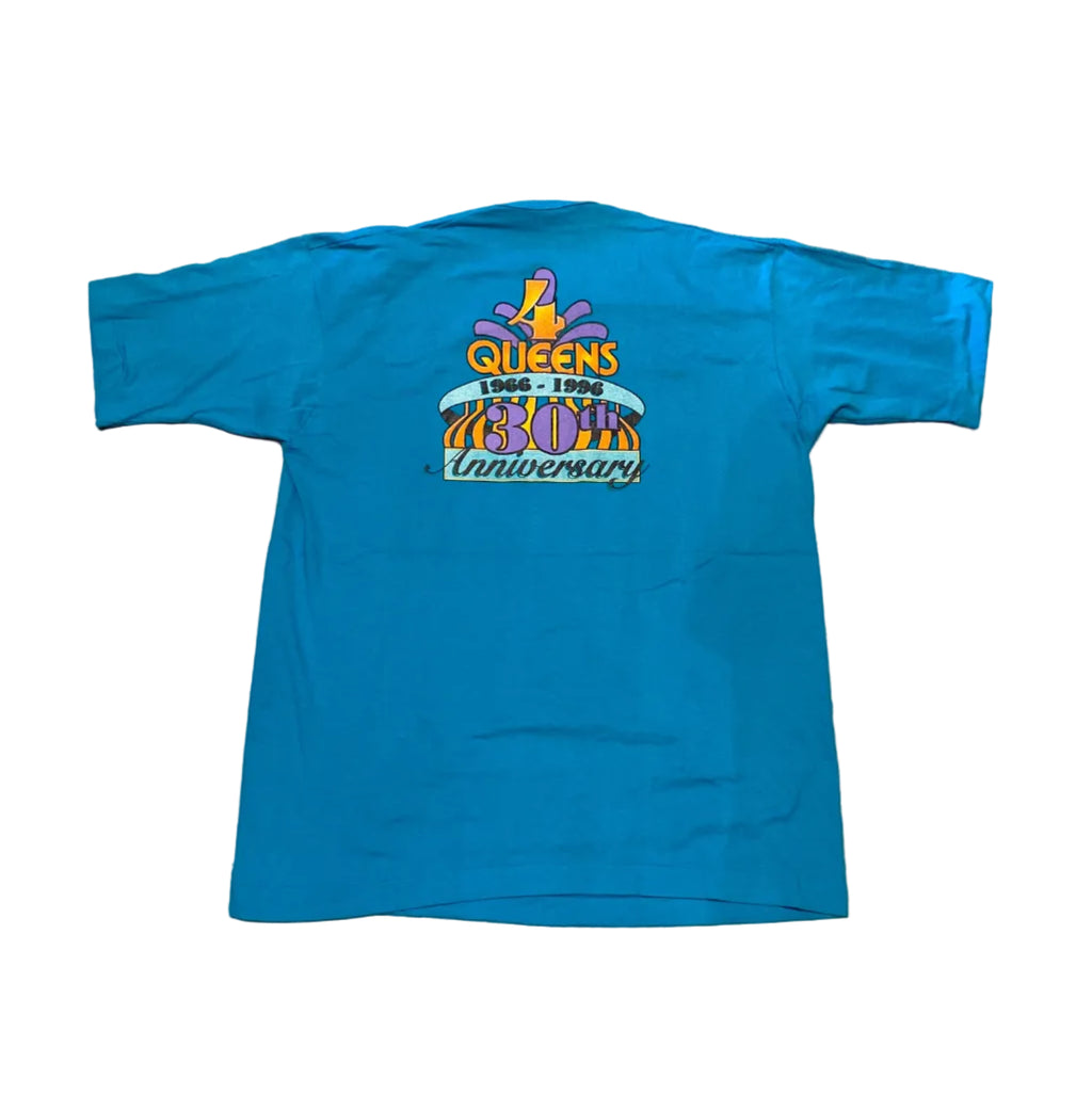 Fruit of the Loom Four Queens Las Vegas Teal Made in USA 1996 Vintage XLarge Shirt