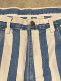 Arizona Blue White Striped Shorts 33 Made in USA