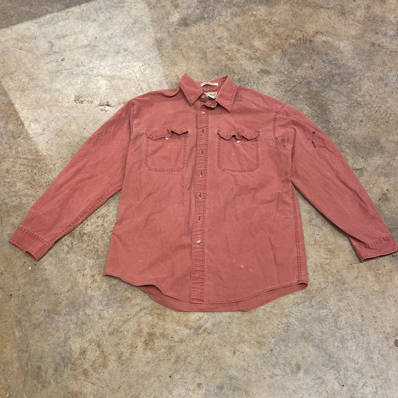 L.L. Bean Traditional Fit Medium Tall Pink LS Button Up Shirt