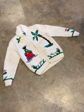 Unbranded Knit Cowichan Sweater Tropical Design Zip