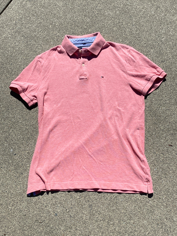 Tommy Hilfiger Polo Salmon Pink Large Shirt