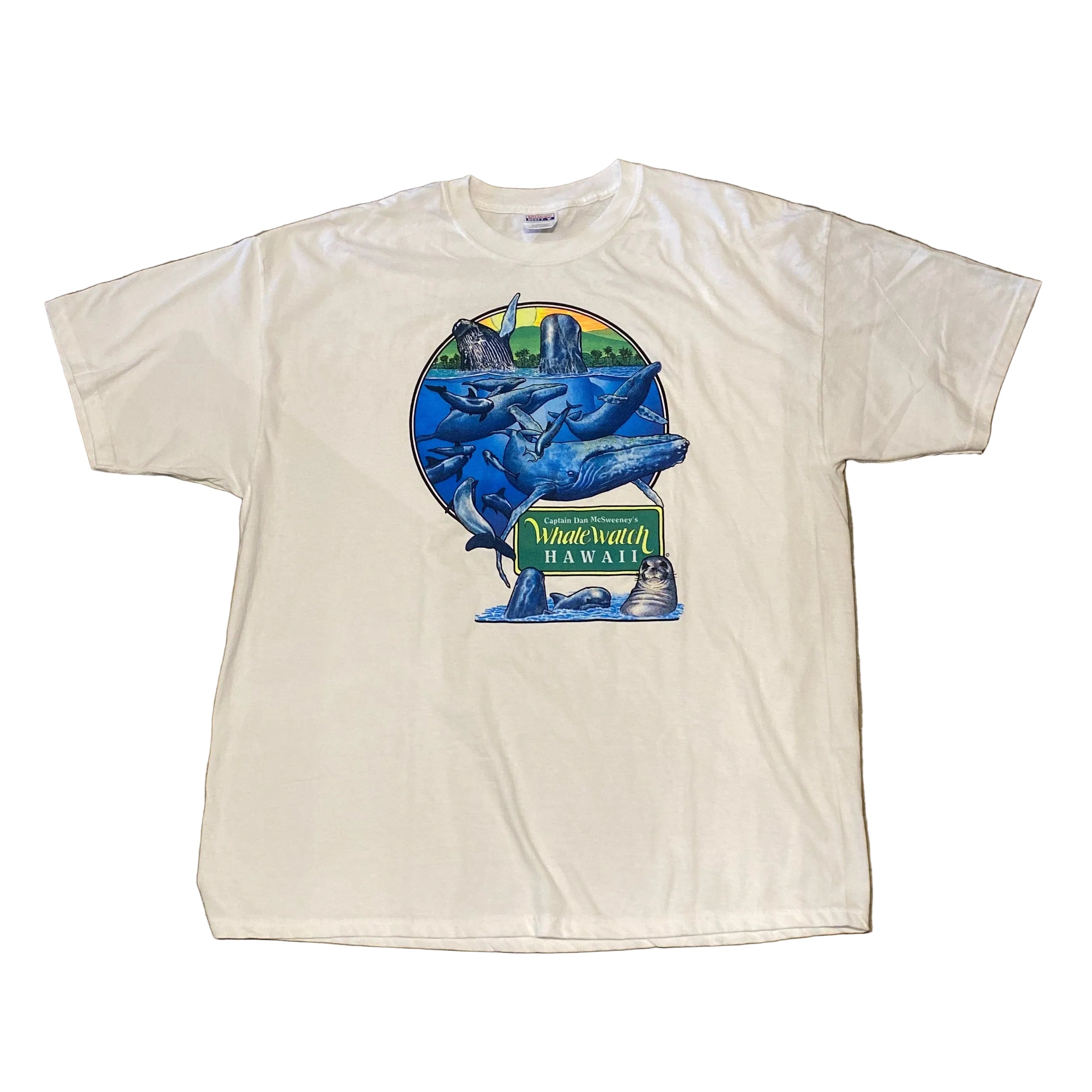 Hanes Beefy T Whale Watch Hawaii White XXLarge Shirt