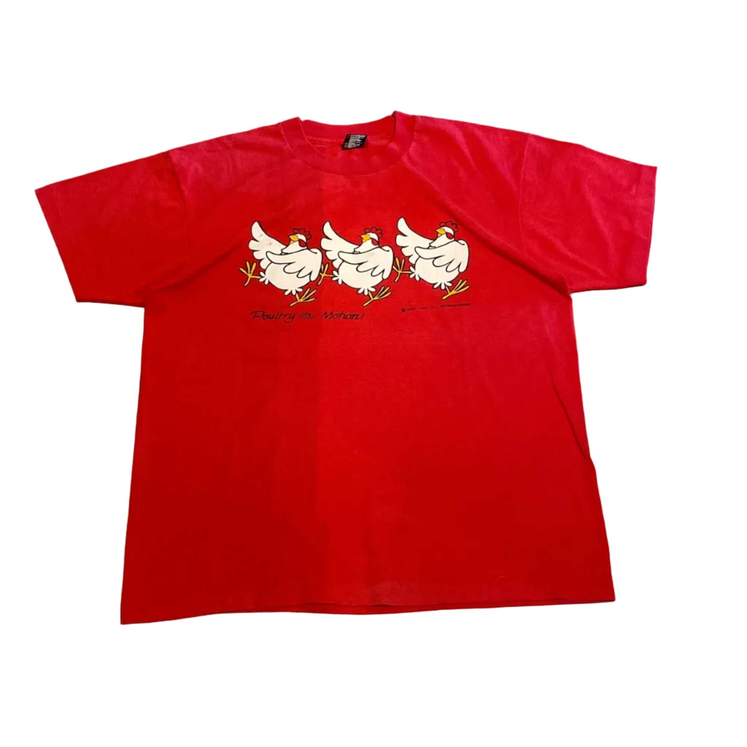 Best Poultry in Motion 1990 Red Vintage Shirt XLarge