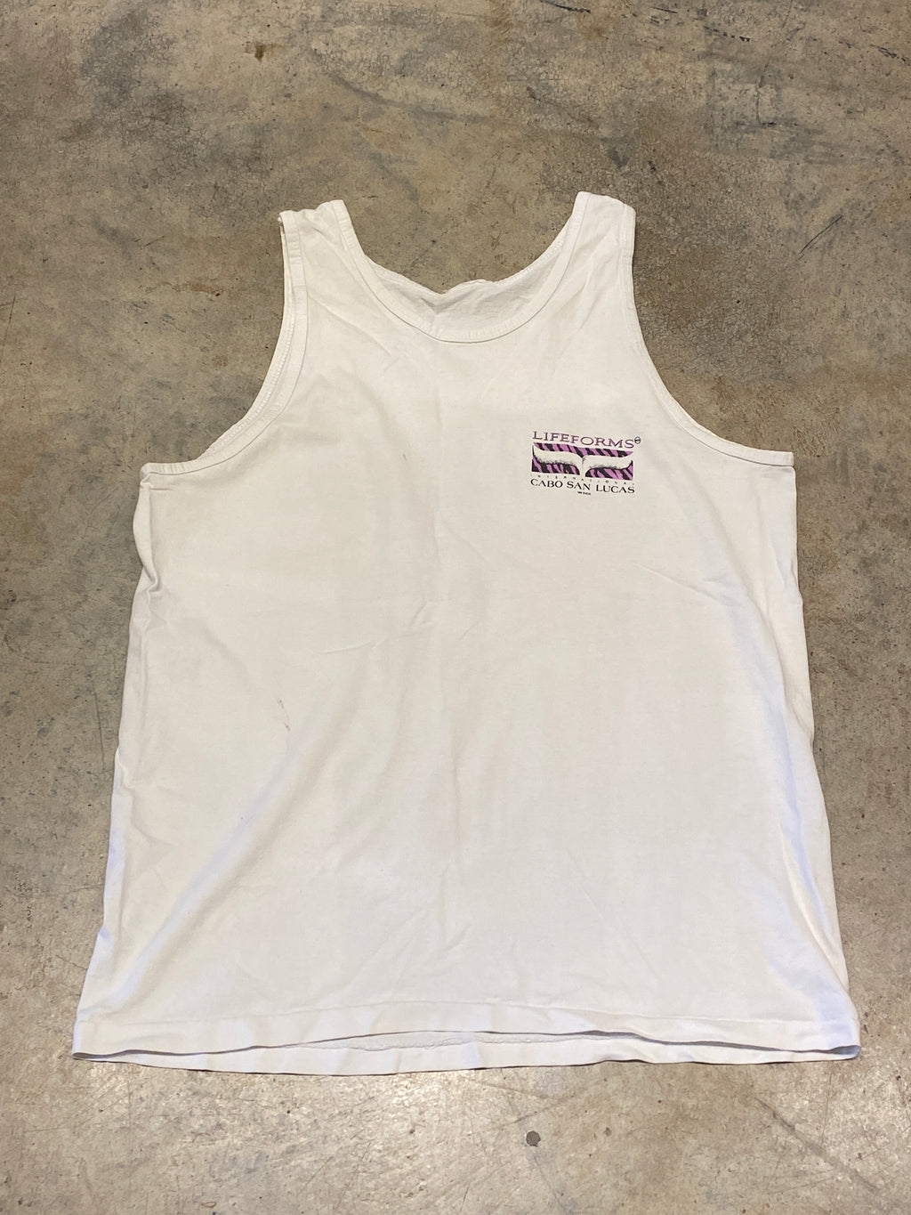 Lifeforms Cabo San Lucas White Tank Top 1992 Vintage