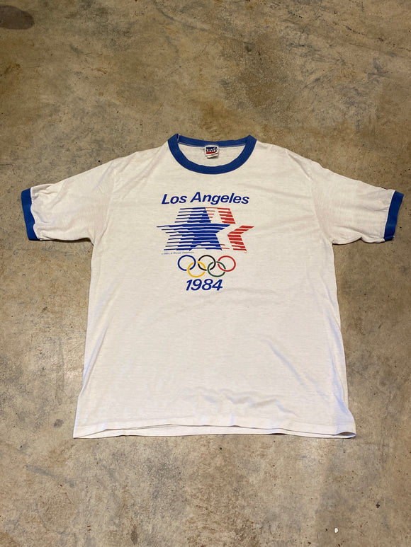 Levi 1980 Los Angeles Olympics Ringer Large Shirt