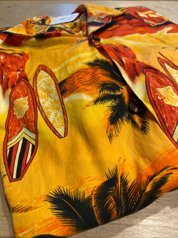 Royal Creations Made in Hawaii Orange Vintage Hawaiian Small Shirt